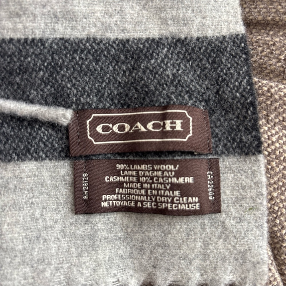 Coach lambswool scarf fringe made in Italy unisex - Picture 7 of 7